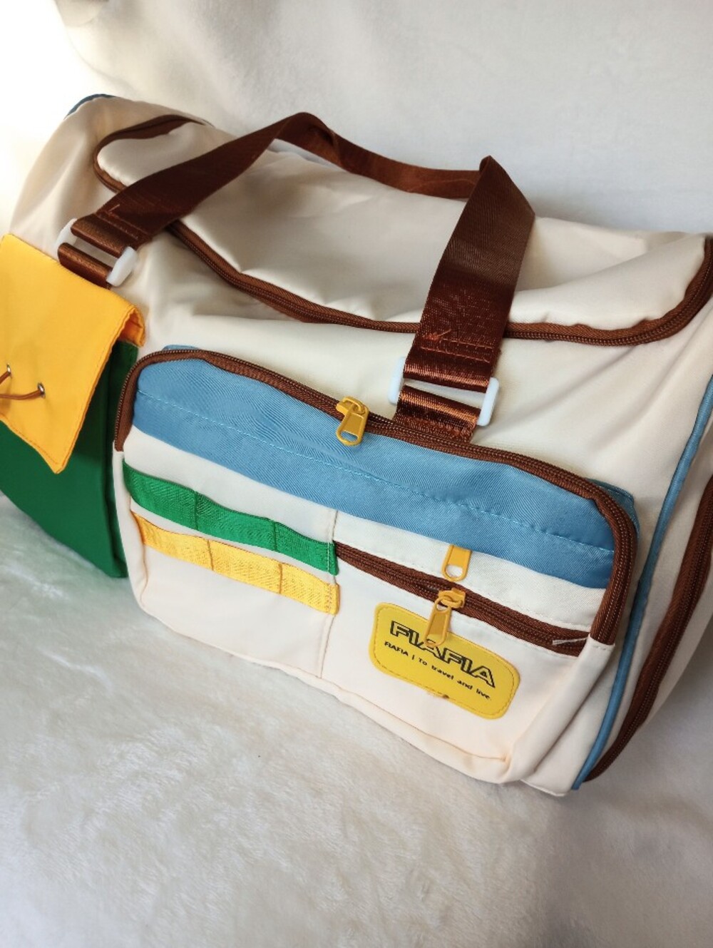 Retro Colorblock Duffle Bag Pickleball Tennis Travel Carry On Airplane Luggage i